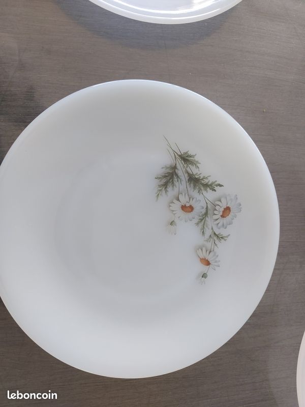 Assiettes creuse Arcopal fleurs bleues modèle Véronica - Gio Brocante