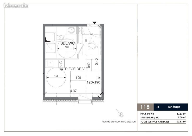 Appartement a louer palaiseau - 1 pièce(s) - 22 m2 - Surfyn