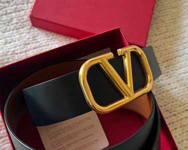 Ceinture Réversible Vlogo Signature En Cuir De Veau Brillant, Hauteur