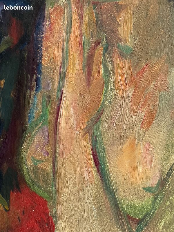 « Arlequin » par Alfred Tinsel (1920 - 1989) peinture à l’huile 3F signée et datée 1956 (image 9)