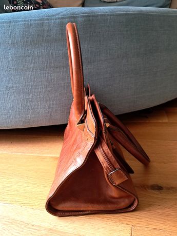 Sac à Main Vintage 1970 En Cuir Beige Francinel – Occasion Porté épaule