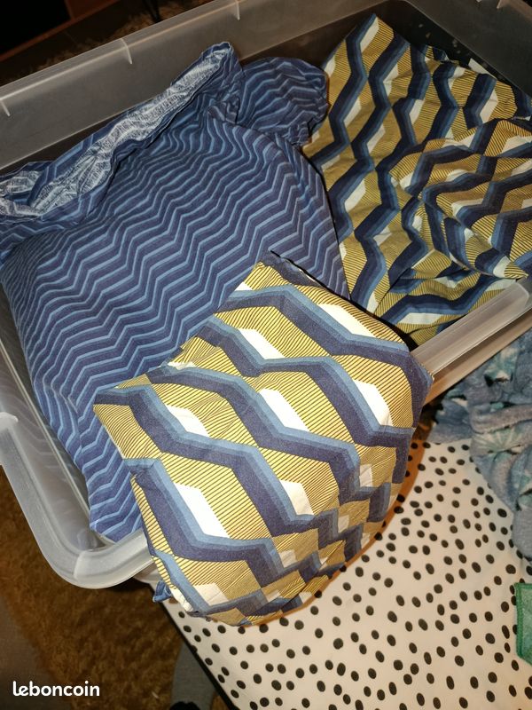 "Vendu"Housse de couette plus drap housse 2 taies la redoute (image 1)