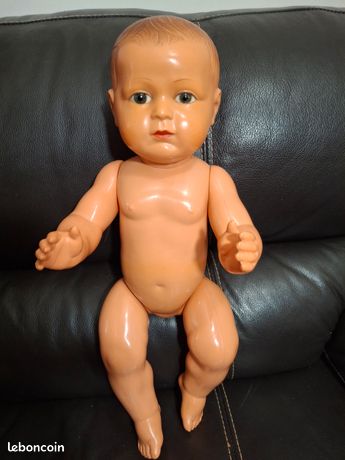 Poupon Jacky SNF Celluloïd Yeux Fixes 28cm Années 50 - Poupée Vintage France