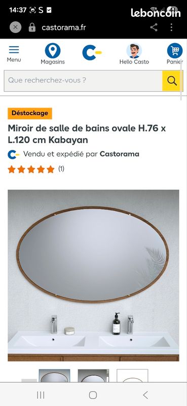 Grand miroir ovale salle de bain neuf (image 4)