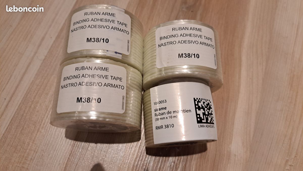 Lot de 4 rouleaux de scotch PVC + 1 offert en ruban armé 10 mètres (image 1)