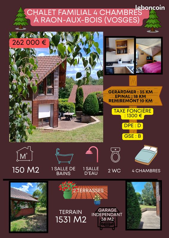 Maison 6 pièces 150 m² · à Raon-aux-Bois · 150 m² · 262 000 €