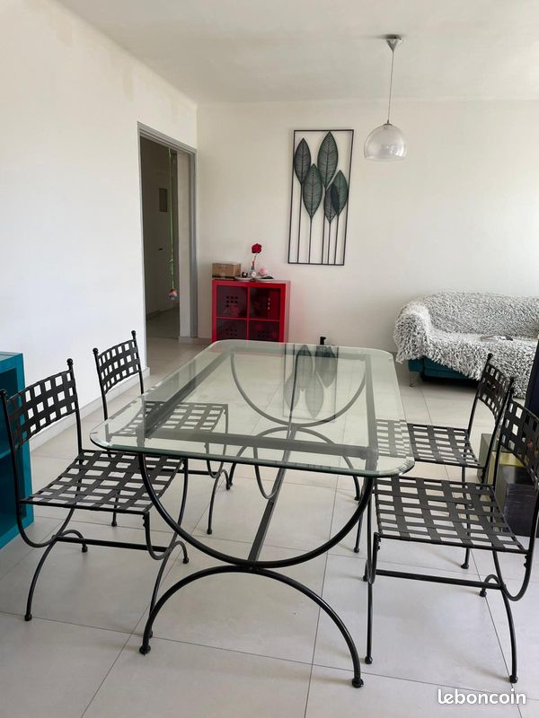 Table verre fer forgé + 4 chaises (image 2)
