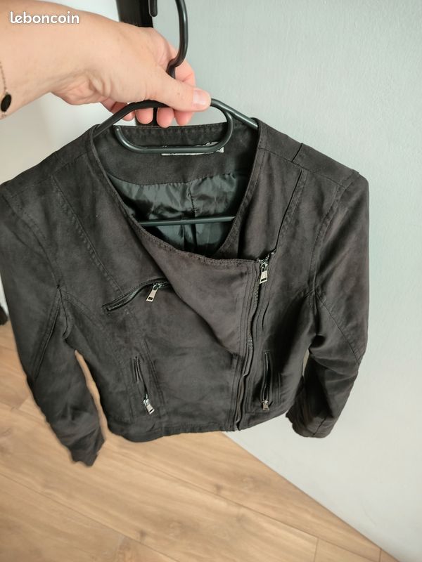 Veste perfecto daim noir Vêtements