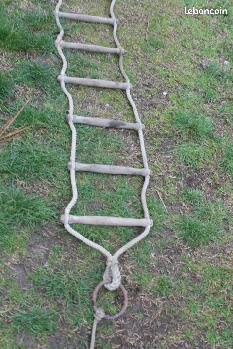 Échelle En Corde De Bateau GATE14 – 5 Marches En Polycarbonate, 146 X 30 Cm, Antidérapant, Se Plie Facilement