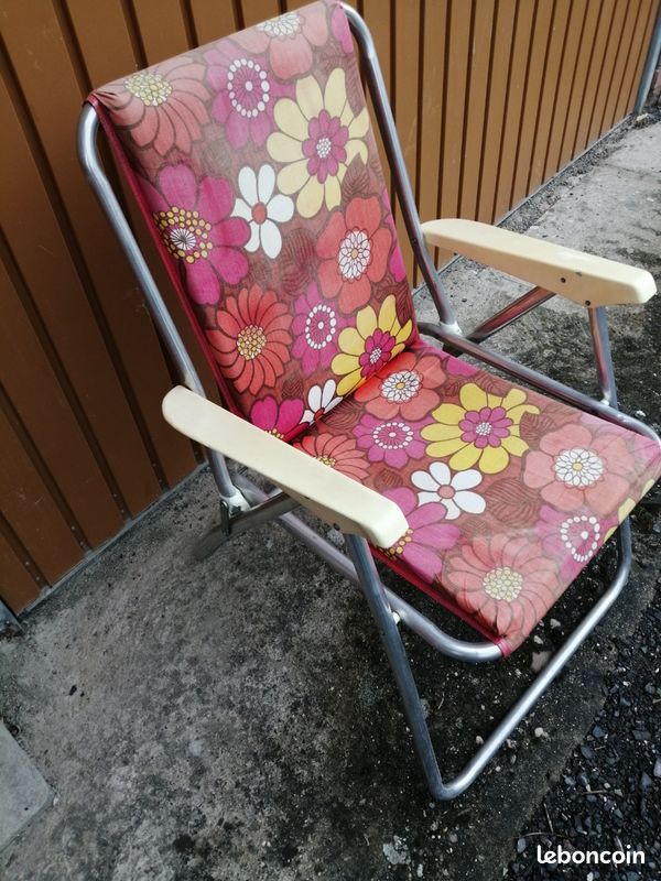 Chaise pliante vintage camping (image 1)