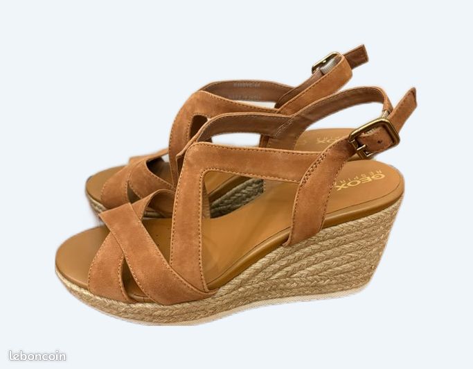 Geox Ponza Sandale Compensee Geox Compensées Geox Ponza Cognac T - Main Image