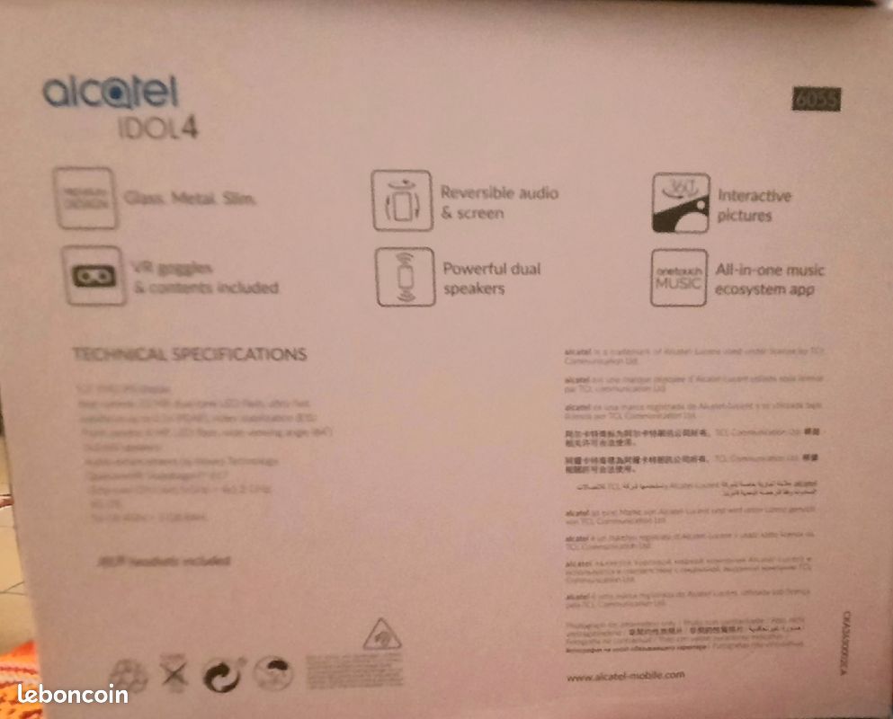 Vente Alcatel Idol 4 neuf : annonce téléphones et tablettes