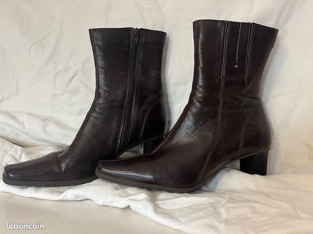Bottines / Boots SALAMANDER marron foncé T38 (image 7)