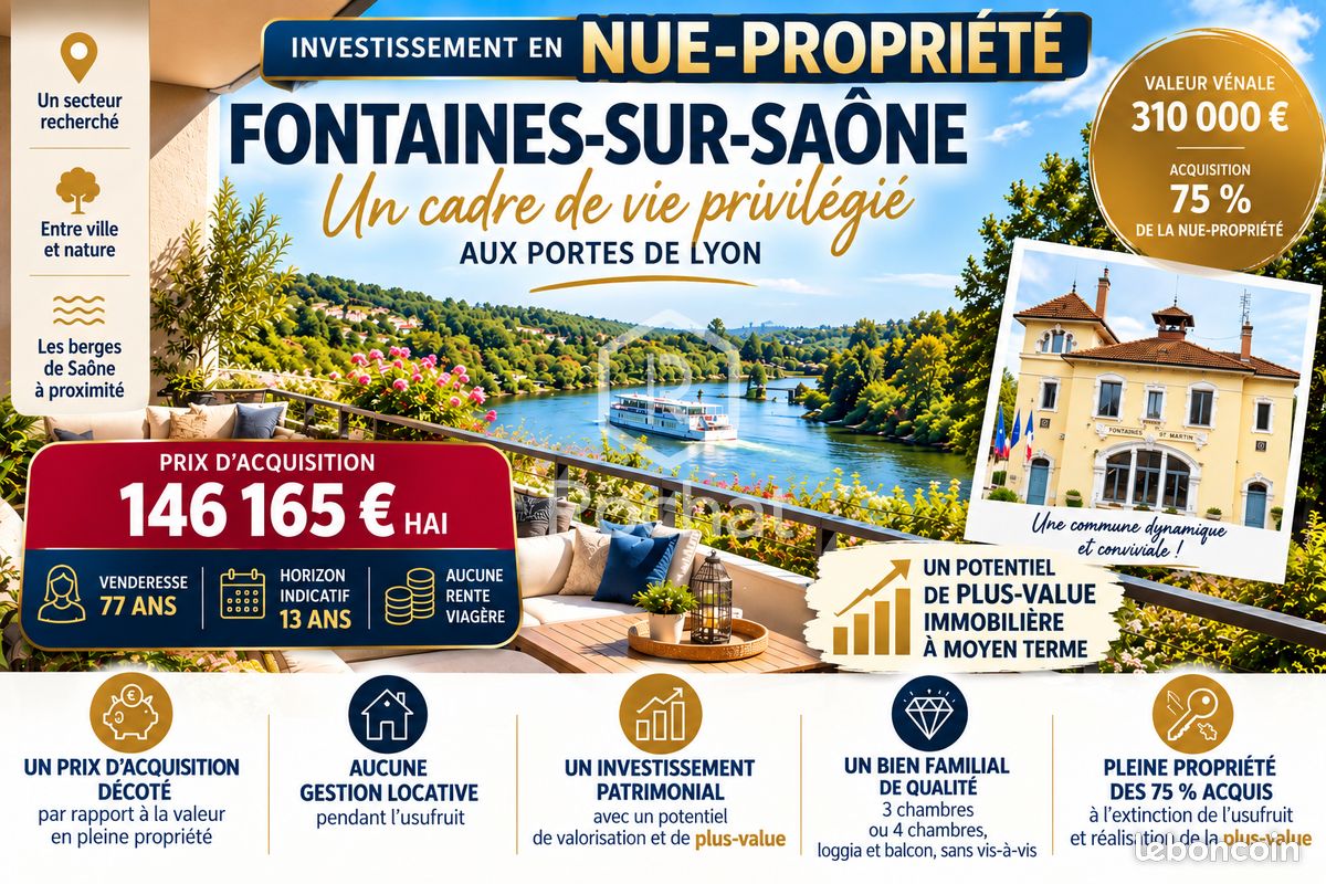 Appartement 5 pièces 104 m² · à Fontaines-sur-Saône · 104 m² · 146 150 €