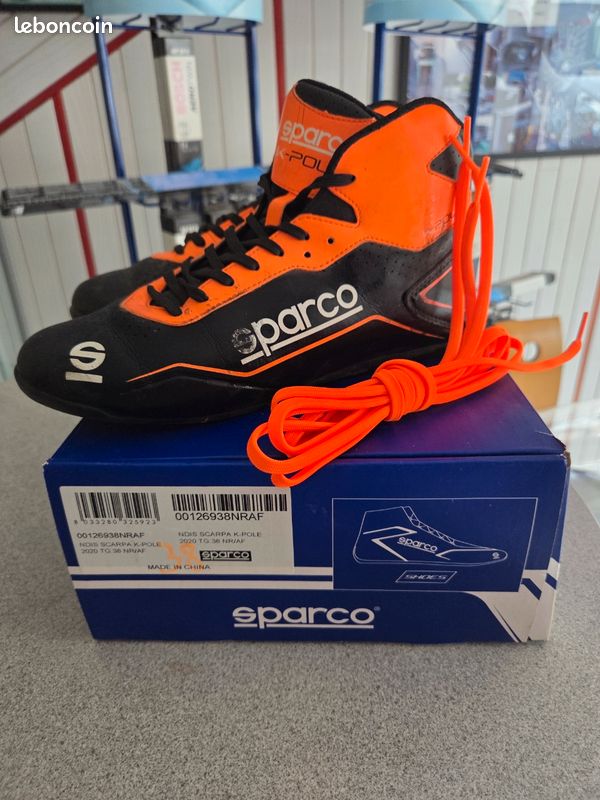 Chaussures Kart Sparco K-Pole 2020 - Taille 47 - Noir - Tige Perforée - Semelle Adhérente
