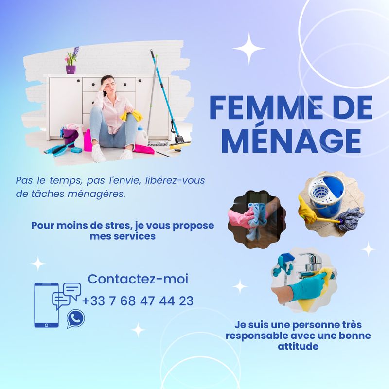 Femme de ménage - Libérez vous du ménage & repassage !