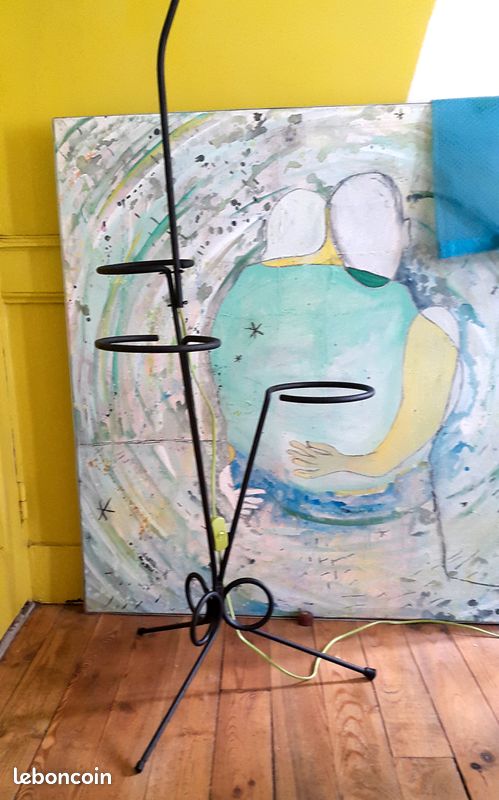 Lampadaire tripode porte-plantes 60's (image 3)