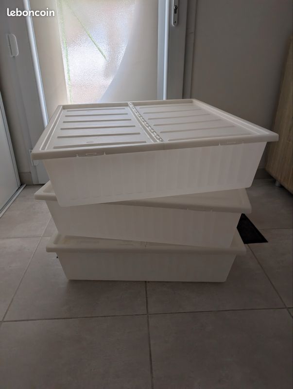 URGENT - Boîtes Rangements Blanches Plastique (image 1)