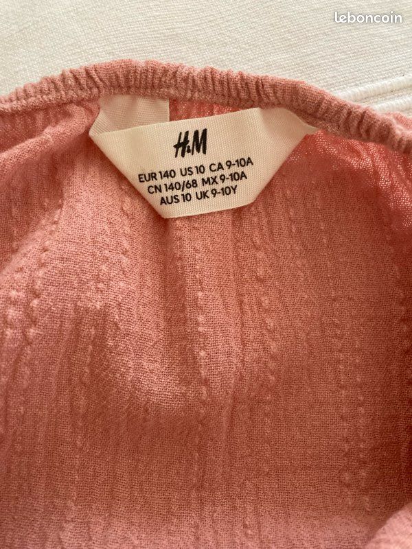 Robe à Capuche H&M Fille En Coton Rose Pâle Taille 14+ Ans - Occasion Très Bon état