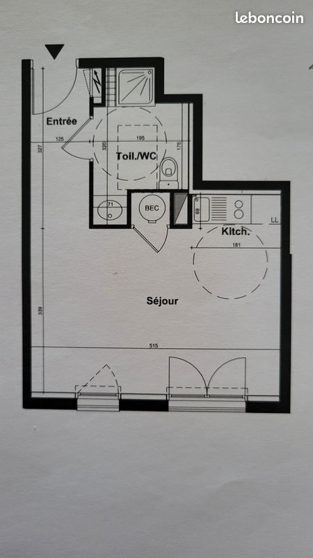 Appartement 1 pièce 28 m² · à Tours · 28 m² · 480 €/mois