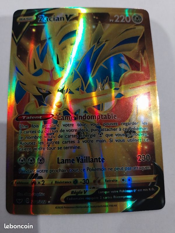 Carte Pokemon Zacian V 211/202 Ultra rare Holographique dore - Collection Carte Pokemon Zacian V 211/202 Ultra rare Holographique dore - Collection