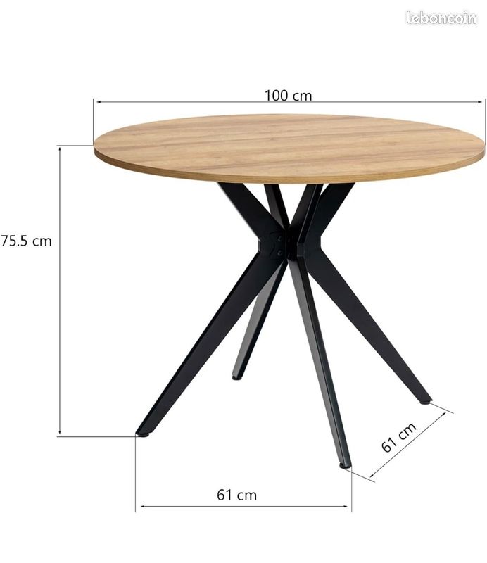 Table ronde bois (image 1)