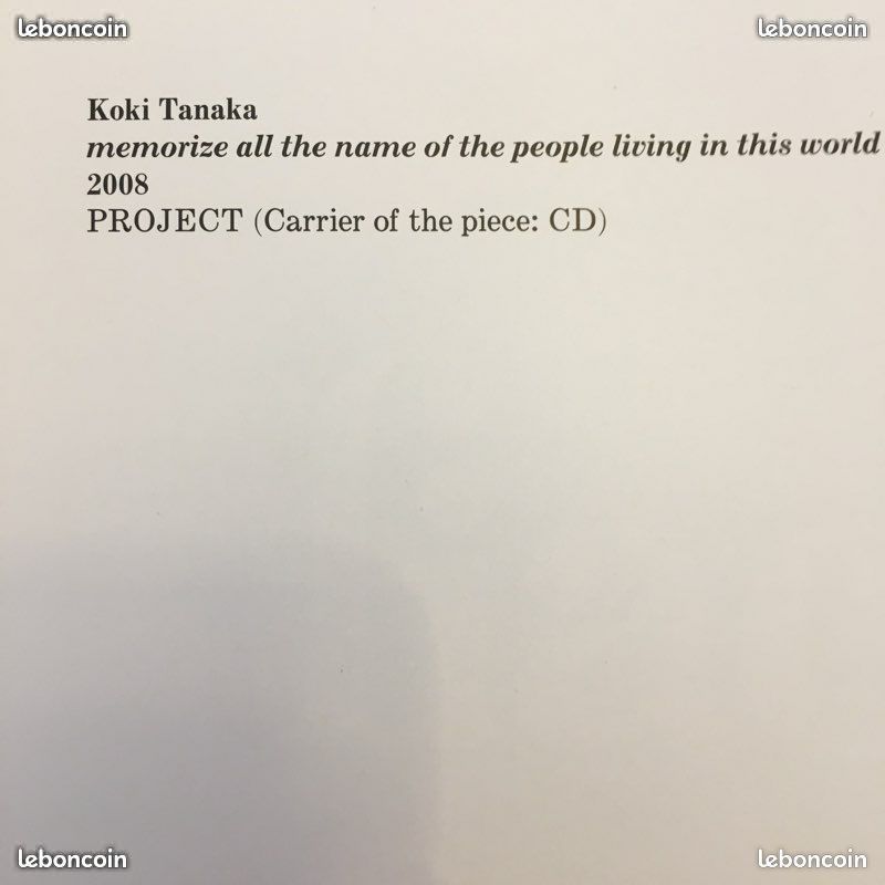 Affiche message Koki Tanaka " Memorize all the name of the people living in this world " (image 2)