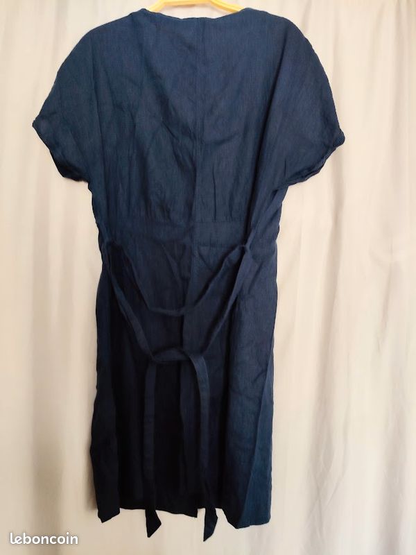 Robe bleu marine en lin TS/M CACHE CACHE (image 3)