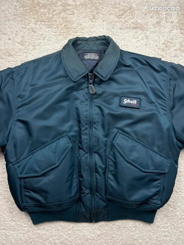 Jacket Bombers Schott marine Vintage y2k 90's- Type CWU-R - XL homme (image 2)