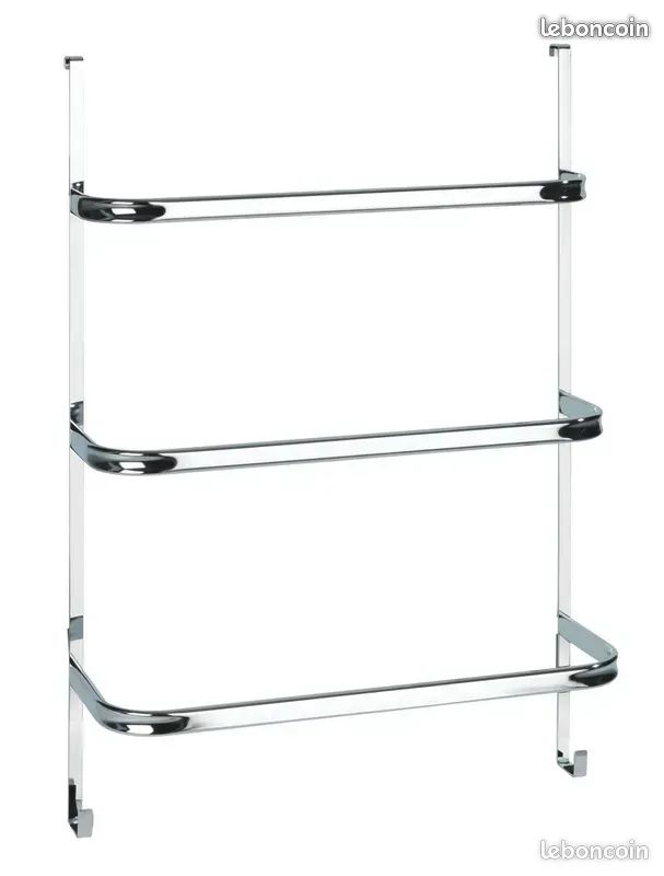 Porte-serviettes chromé avec 3 barres porte-serviettes (image 1)