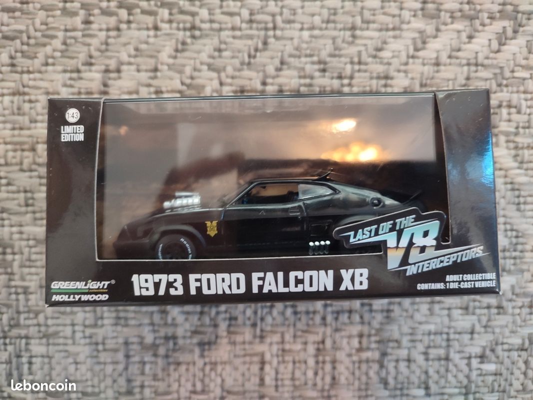 Greenlight – Ford Falcon XB GT Coupé V8 Interceptor – Mad Max – Échelle 1/43 – Métal – 11 Cm – Série Limitée