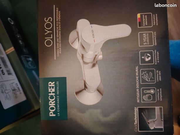Porcher - Mitigeur de douche Olyos mural chromé - Sortie par le dessous
