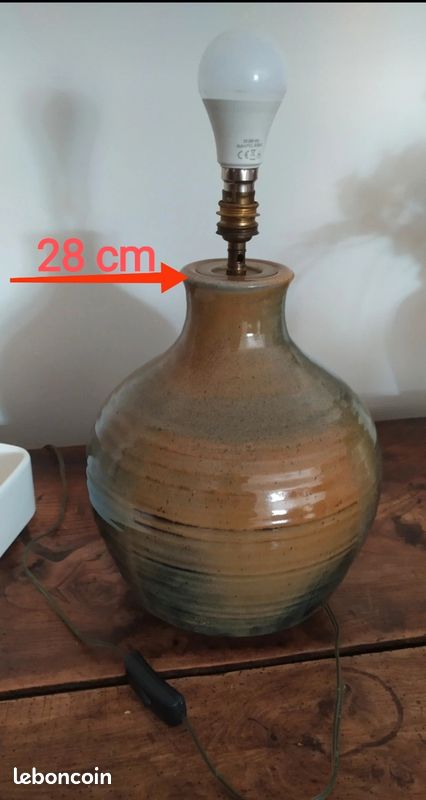 Pied de Lampe en grès, fabrication artisanale, Vintage des années 70-80 (image 19)