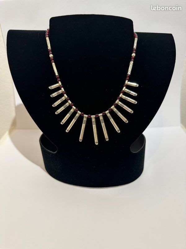 Collier Touareg en argent et grenat (image 3)