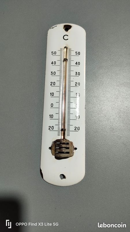 Thermomètre émaillé cyprès bois massif thermomètre top gamme