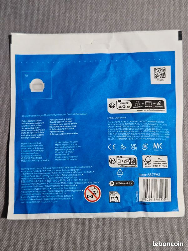 Lego city 30693 Le jet-ski de la Police polybag Jeux Jouets
