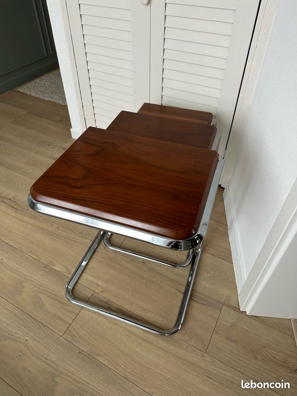 Lot de 3 Tables Gigognes Vintage – Style Bauhaus / Années 70 (image 15)