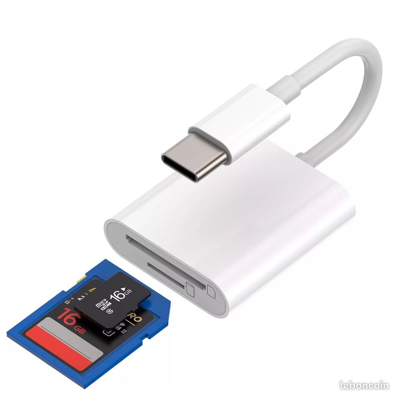 Mini Lecteur Carte micro SD / TF, Adaptateur USB-C - Noir - Français