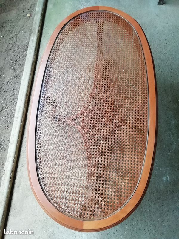 Table bois avec plateau en verre (image 2)
