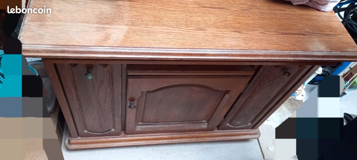 Meuble TV tiroir intégrés pour rangement cassette et dvd (image 1)