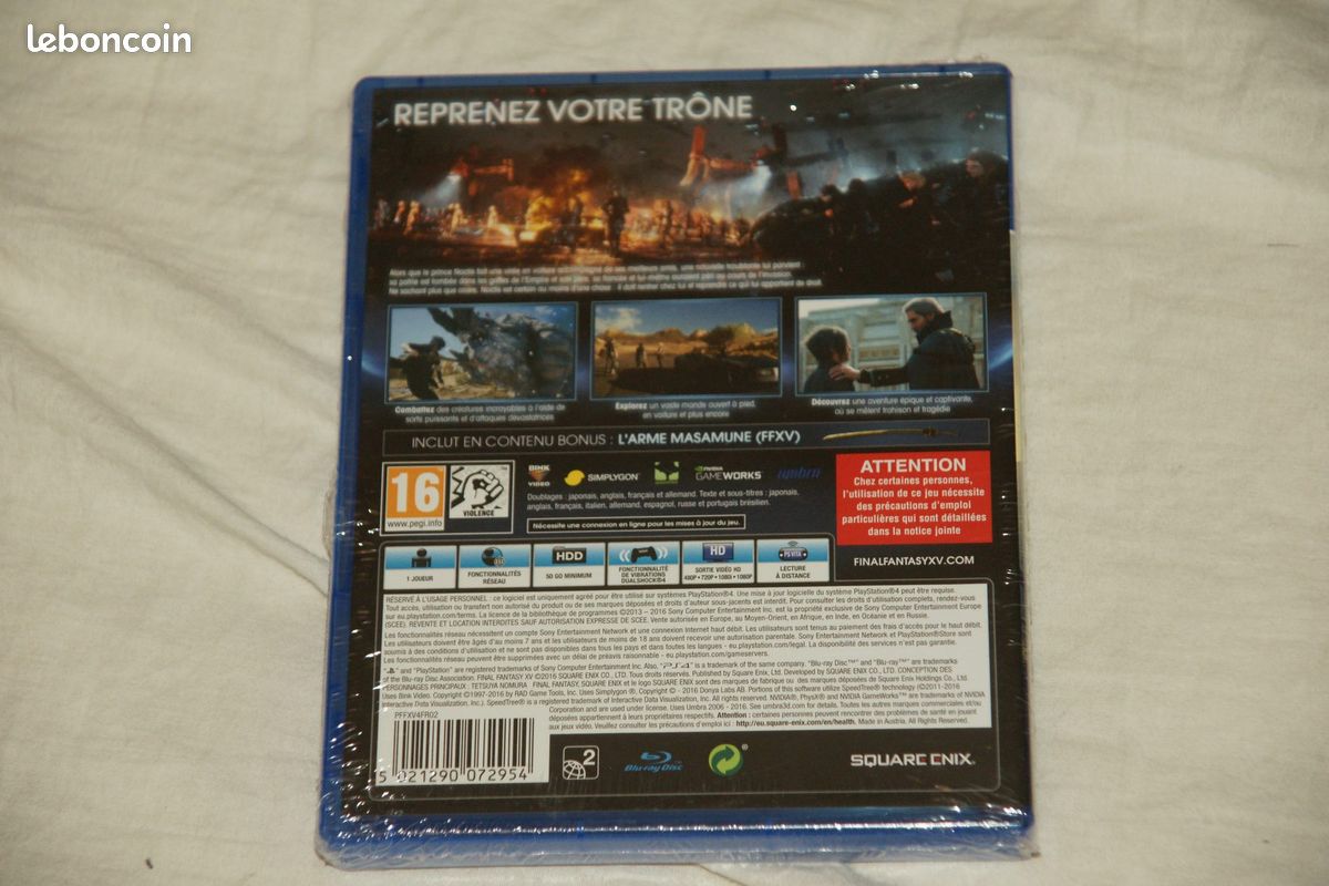 Final Fantasy XV Edition Deluxe PS4 Steelbook Neuf New PAL FR Sony