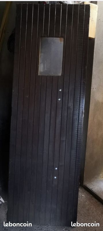 Porte de garage bois hauteur 2m larg. 58+66+66+56 cm (image 3)