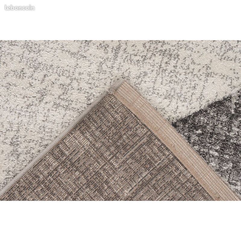Tapis moderne géométrique effet 3D Diano Argenté 120x170 (image 5)