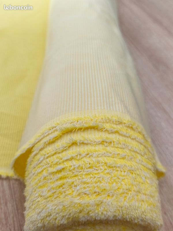 Tissu Vintage Jaune - 2 Pièces De 4.20m X 0.60m - Soie/viscose, Pour Couture Et Créations