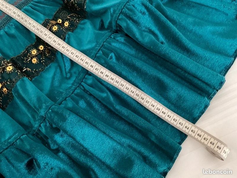 Ceinture Bohème Femme Tressée Avec Nœud Papillon Turquoise - Chaîne Ventre Gland Perles Bois