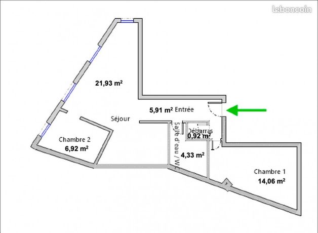 Appartement a louer paris-2e-arrondissement - 3 pièce(s) - 54 m2 - Surfyn