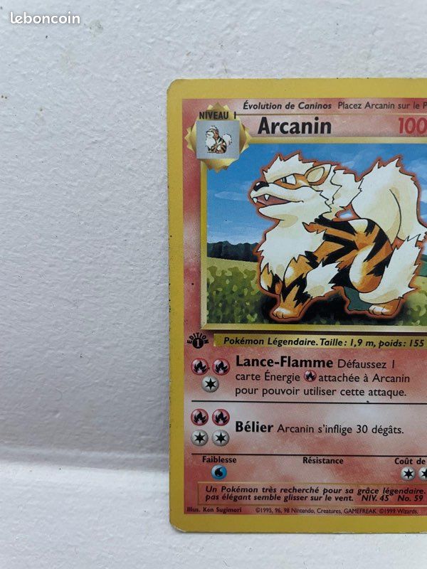 Carte Pokémon Arcanin 1ère Édition 23/102 (image 2)