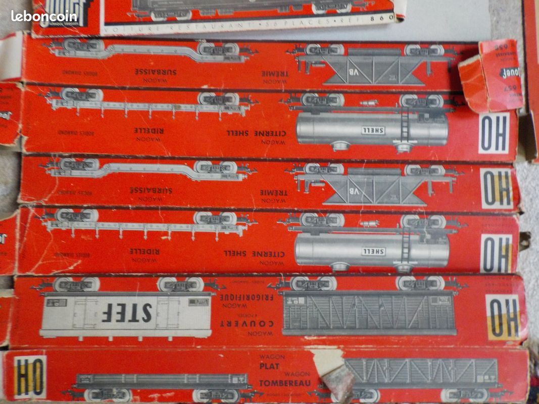 Lot De 19 Boîtes Vides Jouef - Voitures Et Fourgons - Échelle HO 1/87 - France