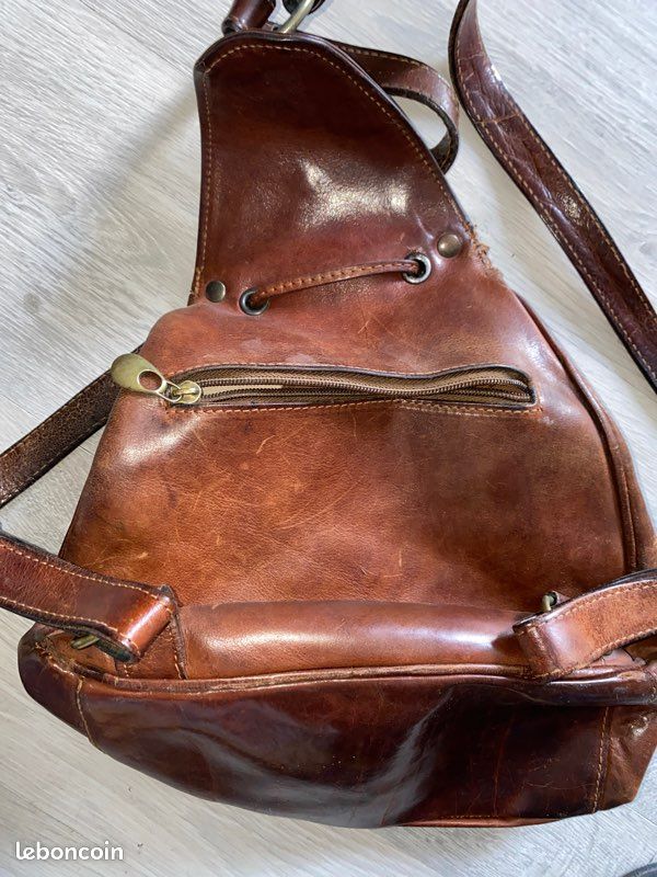 Sac a dos vintage cuir (juliette) (image 8)