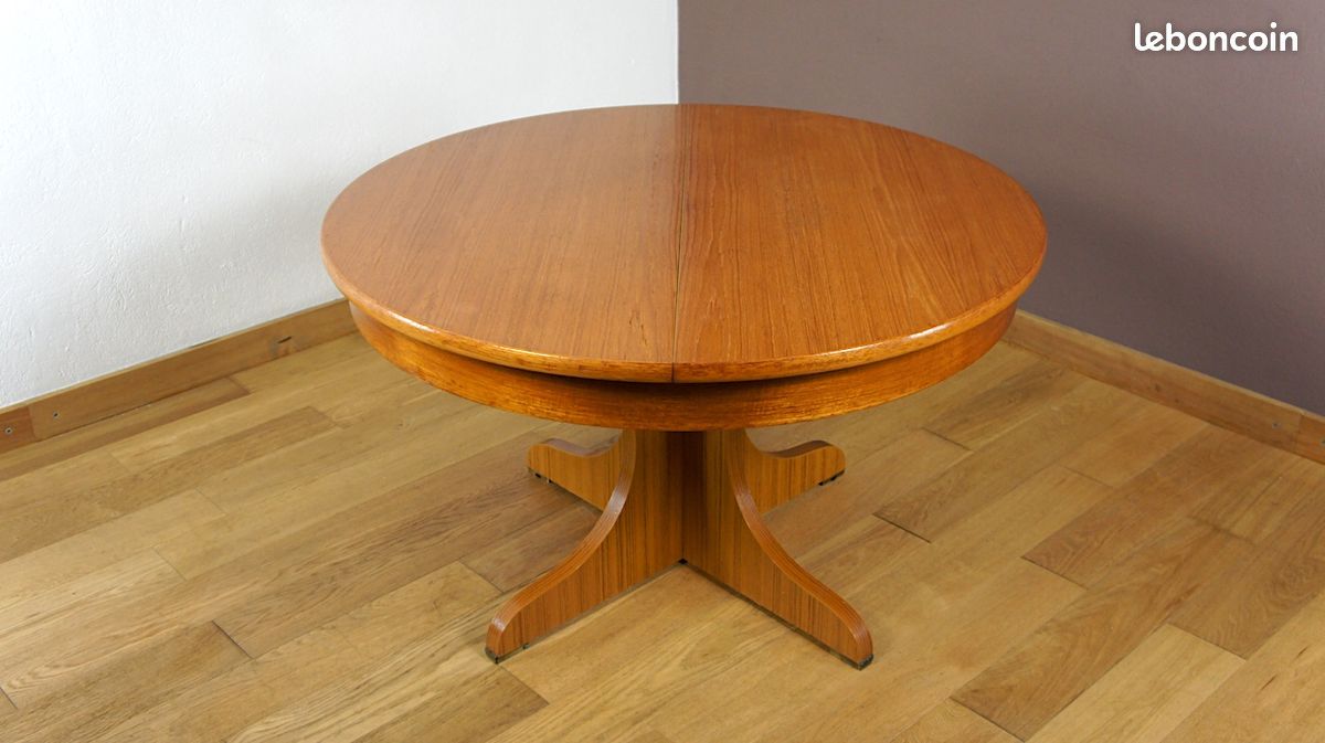 Table de Salle à Manger Ronde & Pied Central Vintage 1960 (image 9)
